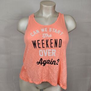 3/$25 Wound Up Orange Lace Insert Tank Top Sz L
